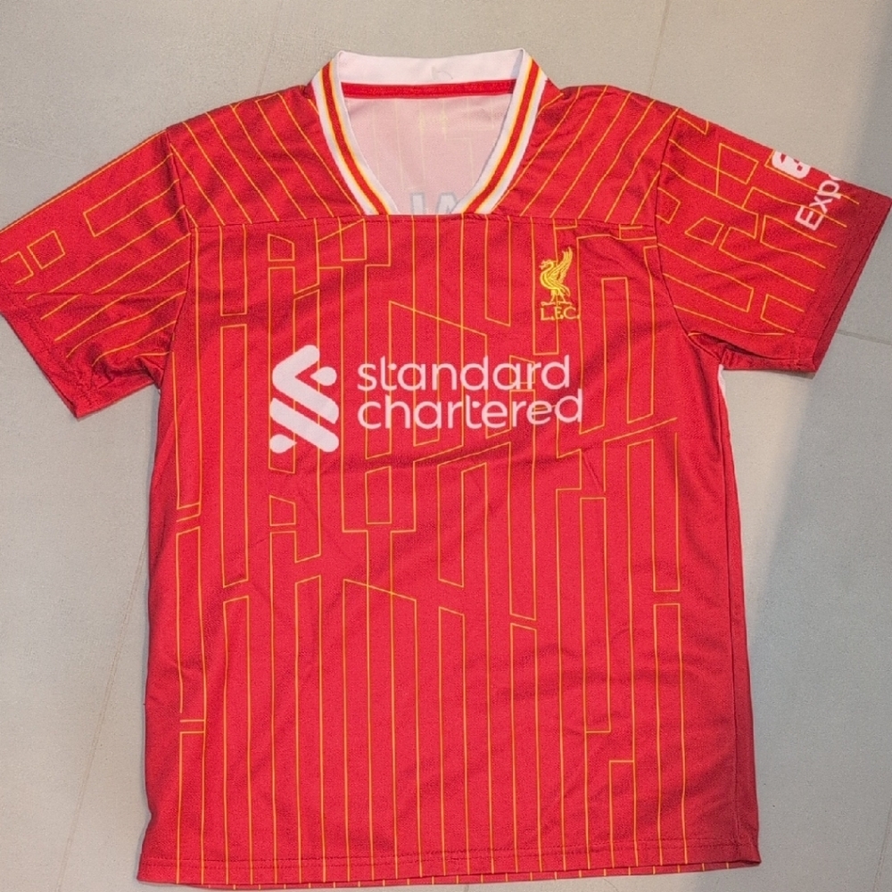 Liverpool Kids Red and Yellow Soccer Jersey